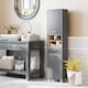 image 2 of HOMCOM Tall Bathroom Storage Cabinet, Bathroom Storage Unit, Freestanding Bathroom Cabinet with Open Shelves and Drawer | Grey | Grey