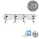 image 4 of ValueLights Large Rectangular Polished Chrome Plate 8 Way Adjustable Ceiling Spotlight - with 8 x 5W Cool White GU10 LED Bulbs Chrome