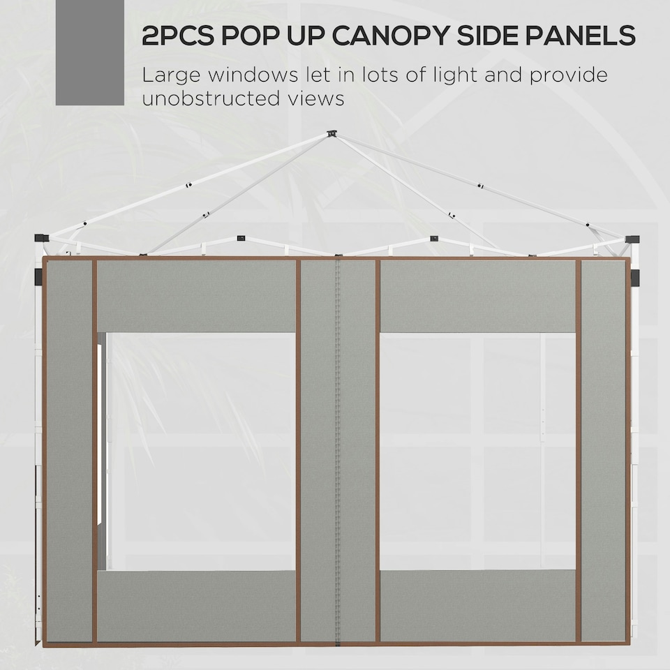 image 1 of Outsunny 3x3(m) or 3x6m Pop Up Gazebo Side Panels with Windows, Grey