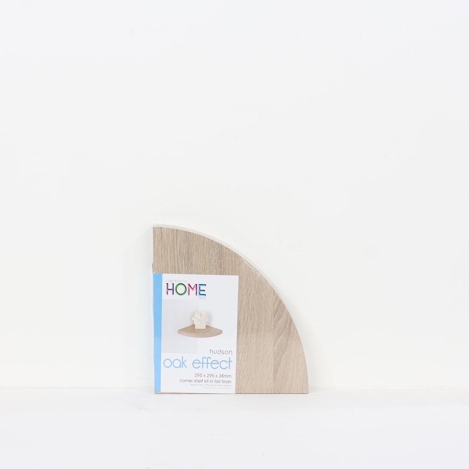 image 1 of Hudson Corner Box Shelf Kit - MDF/Chipboard - 38 x 295 x 295 mm - Oak