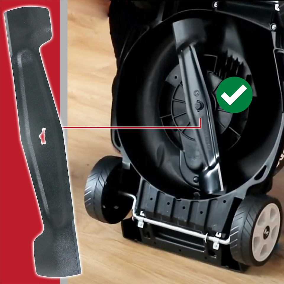image 1 of SPARES2GO Metal Blade compatible with Qualcast RM37 MEB1437M M2EB1437M M2EB1537M RM37RF Lawnmower (37cm)