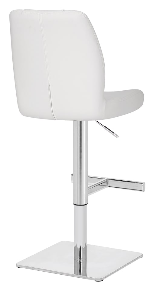 image 1 of Ravenna Deluxe Breakfast Bar Stool, Chrome Footrest, Height Adjustable Swivel Gas Lift, Home Bar & Kitchen Barstool, White