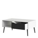 image 5 of Oslo Coffee Table 1 Drawer 1 Shelf in White and Black Matt