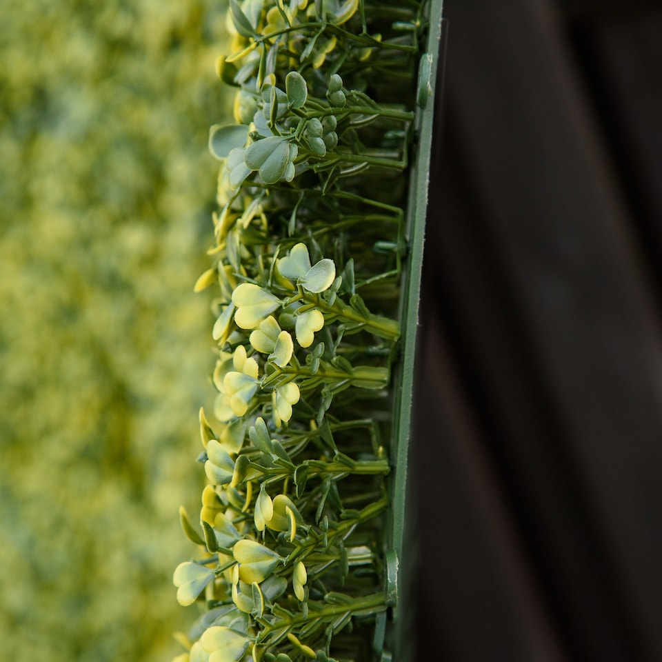 image 1 of Outsunny 12PCS Artificial Boxwood Panel 50cm x 50cm Faux Hedge Greenery Backdrop