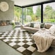 image 1 of Soft Cream Checkerboard Rug Living Room Bedroom Hallway Area Thick Modern 120cm x 170cm | Cream | Cream | 120cm x 170cm