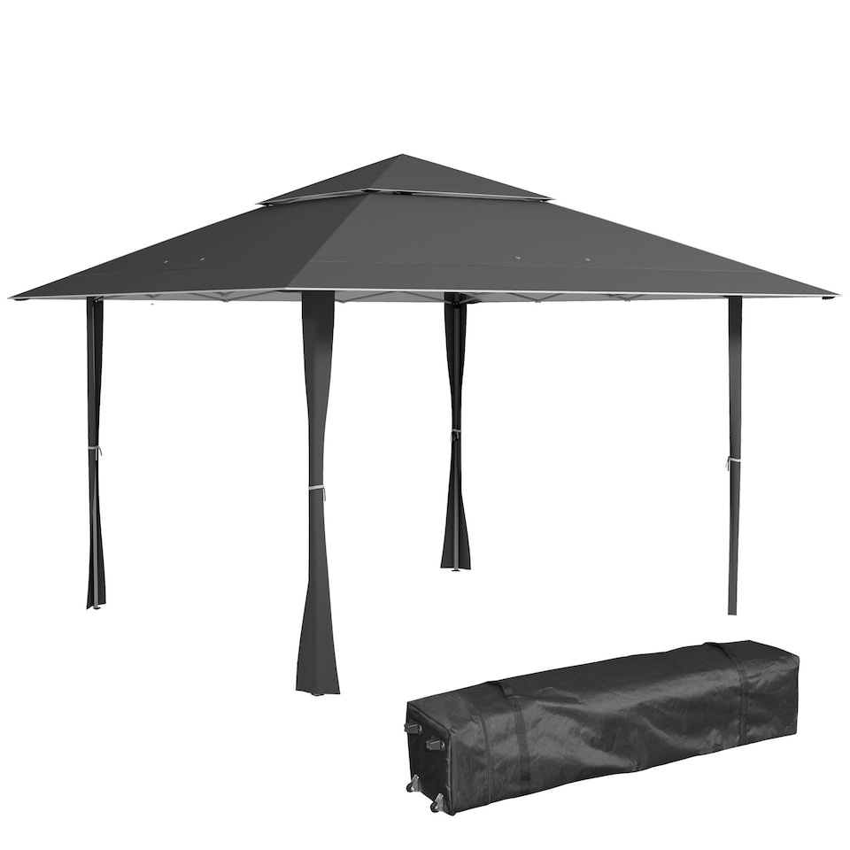 image 1 of Outsunny 4m x 4m Outdoor Pop-Up Canopy Gazebo Adjustable Legs Bag