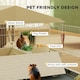 image 9 of PawHut Small Animal Cage, Guinea Pig Cage with Removable Pet Playpen, Beige