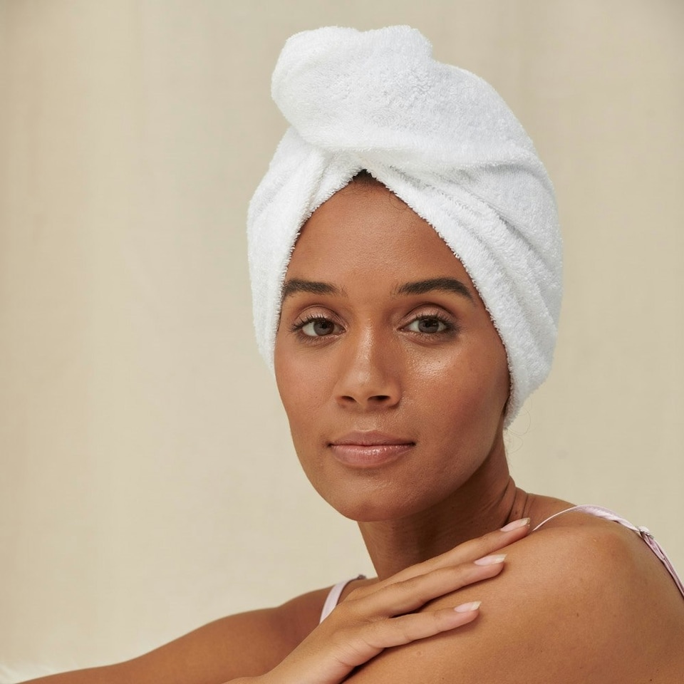 image 1 of Towel City Hair Wrap Towel - White - One Size