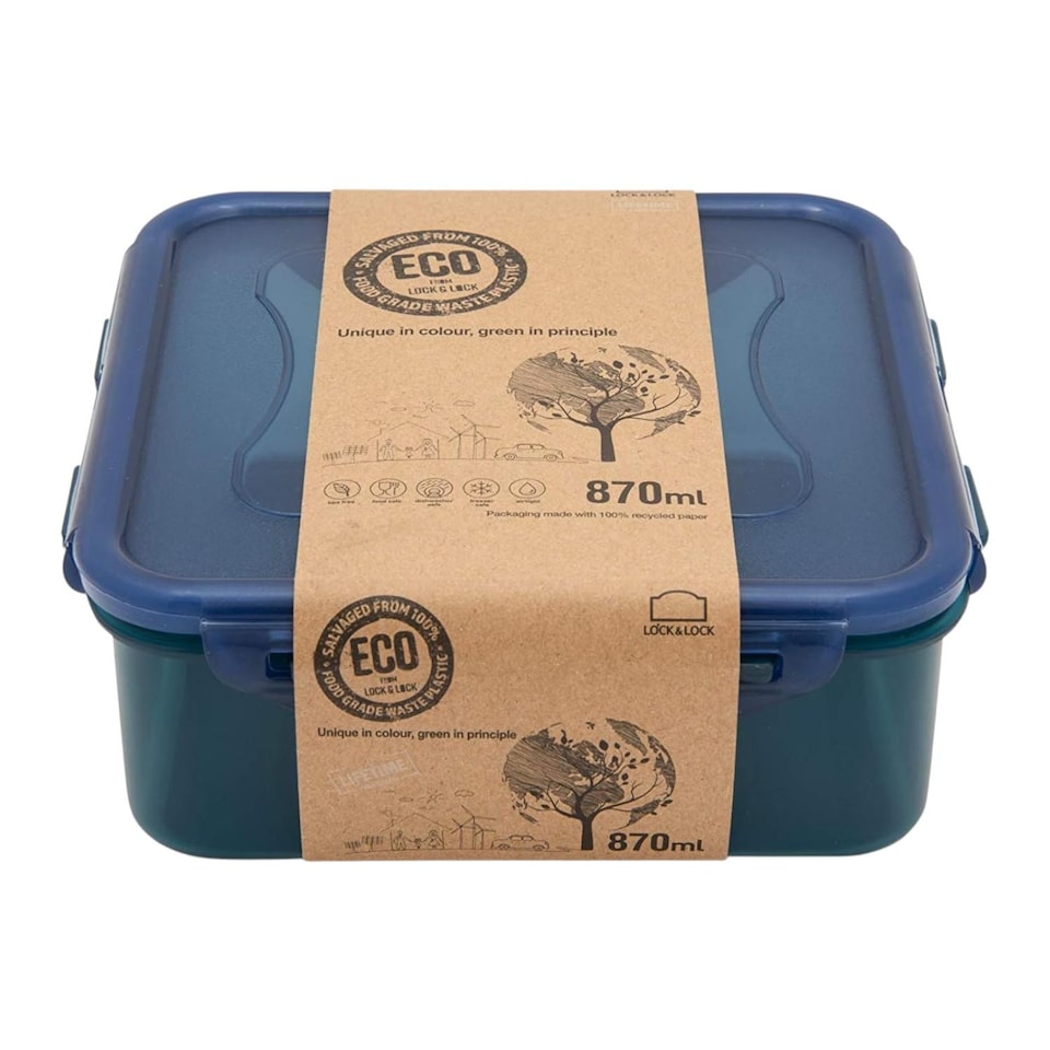 image 1 of LocknLock Square Food Storage Container Airtight Lid BPA Free Leak Proof Dishwasher Safe Kitchen Plastic Box 870ml
