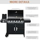 image 6 of Outsunny 6+1 Burner Gas BBQ Grill Garden Barbecue with Wheels, Cabinet