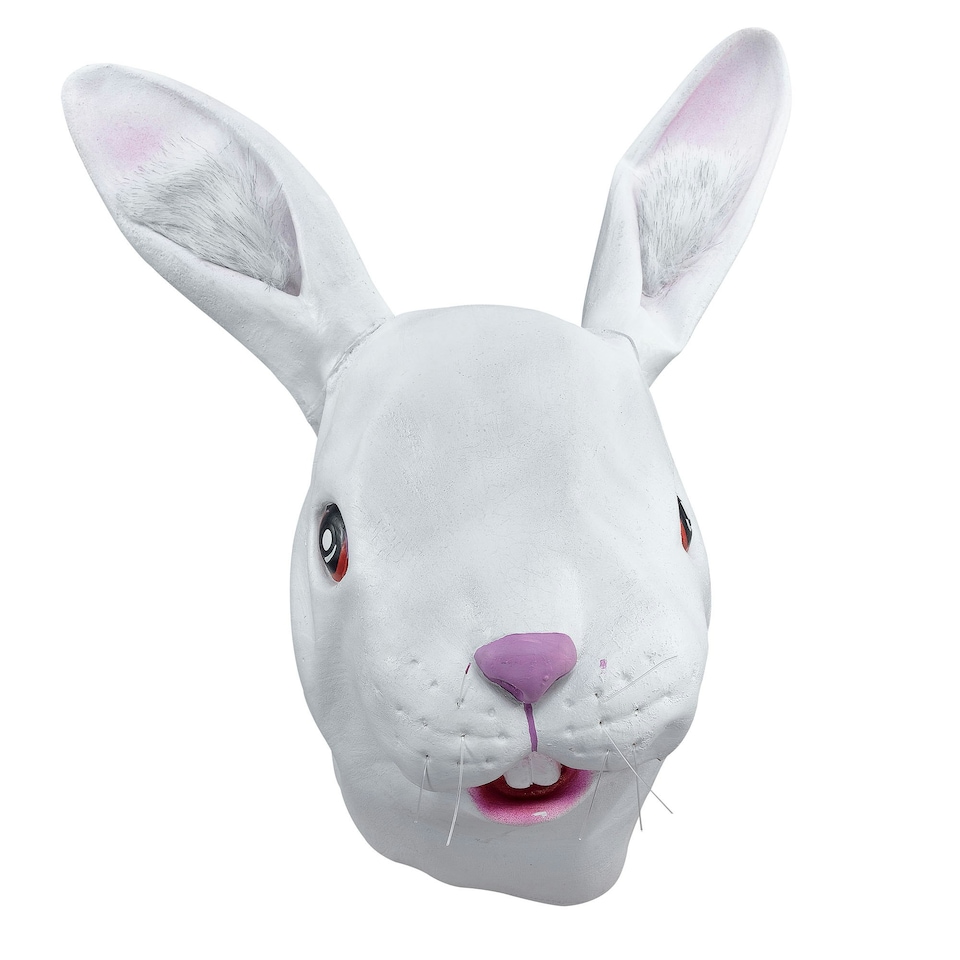 Bristol Novelty Unisex White Rabbit Mask - White - One Size One Size