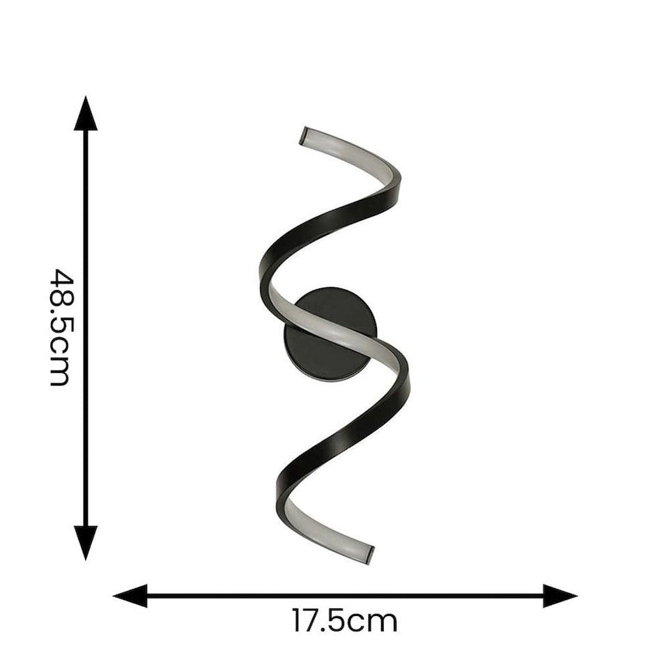 image 1 of ValueLights Infinity Black Single Twist Integrated LED Wall Light | Black