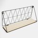 image 1 of OHS Geometric Wire Hanging Wooden Wall Mounted Display Storage Organiser Shelf - Black