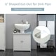 image 3 of HOMCOM Basin Sink Vanity Cabinet Toilet Bathroom Shelf Door Storage Wooden 