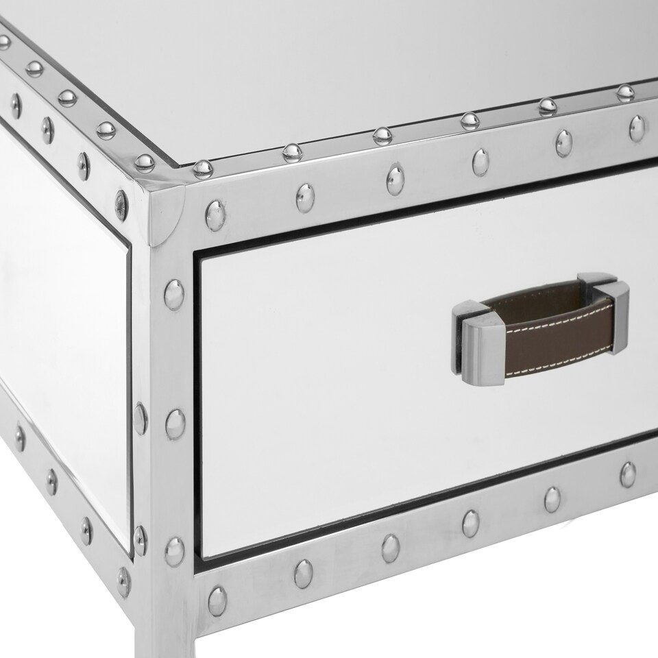 image 1 of Interiors by Premier Stainless-Steel Modern Coffee Table, Coffee Table With Storage, Industrial Style Storage Coffee Table Silver