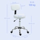 image 7 of HOMCOM Rolling Stool with Backrest, Wheels, Faux Leather Salon Chair White
