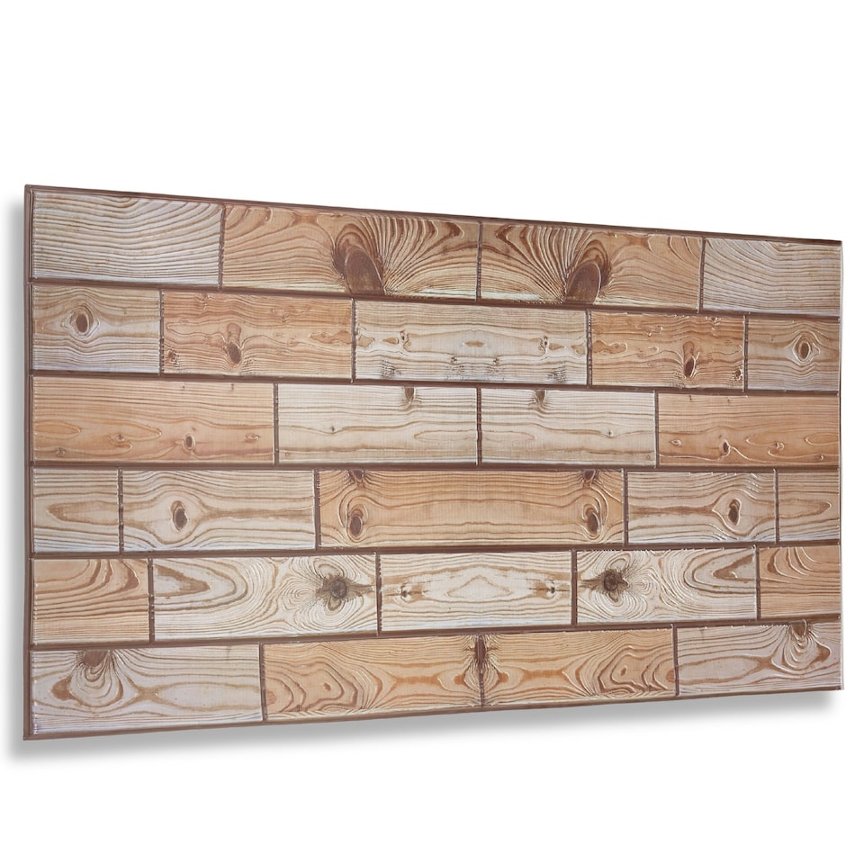 image 1 of NOVECRAFTO Faux Wood Wall Panels – 6 PVC Sheets, Covers 2.76 sqm (29.76 sq ft), 96x48cm Each – Natural Oak Wood Effect Cladding, Moisture Resistant
