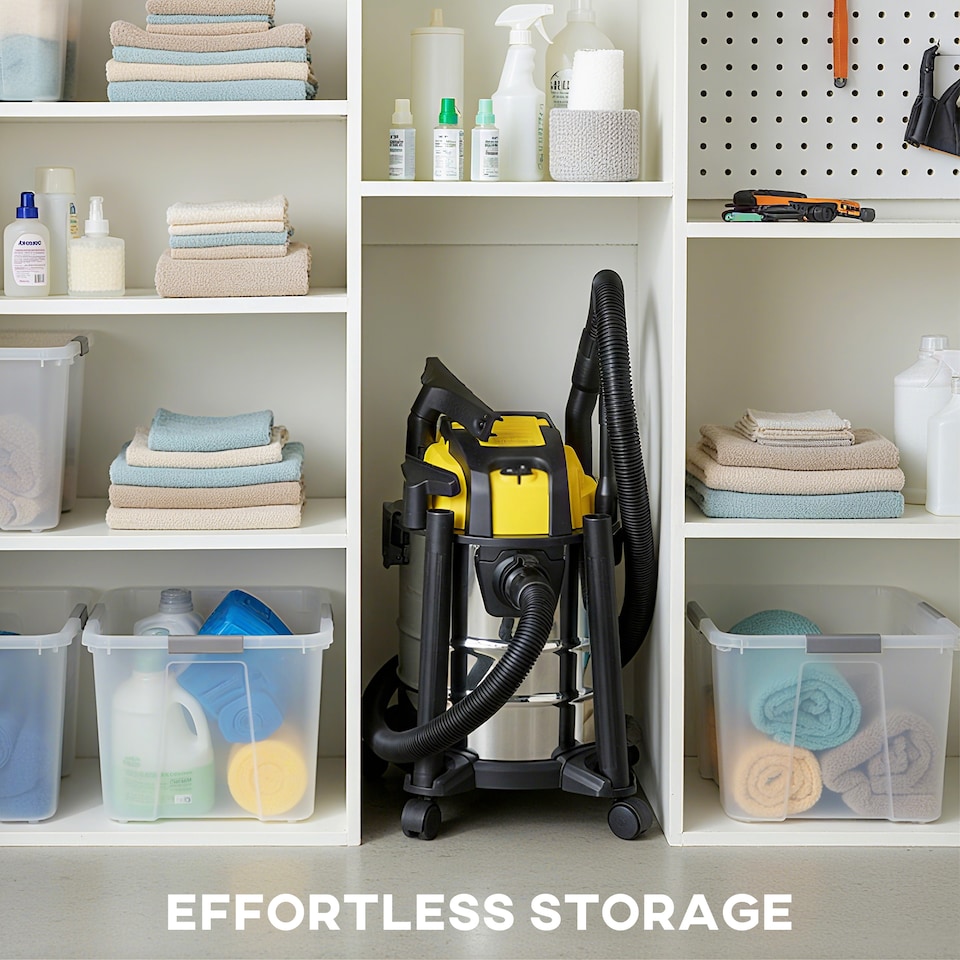 image 1 of HOMCOM 3-in-1 Wet and Dry Vacuum Cleaner, 1200W Wet & Dry Vacuum Cleaner with Blowing Mode, 20L Stainless Steel Tank, Triple Filters, Crevice Nozzle for Workshop, Home, Carpet, Car Cleaning, Yellow