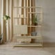image 1 of Iron Framed Shelf Unit For Study Room,Bookcase Storage Unit,Gold Finished Display Unit,Oak Wood Shelf Unit Gold