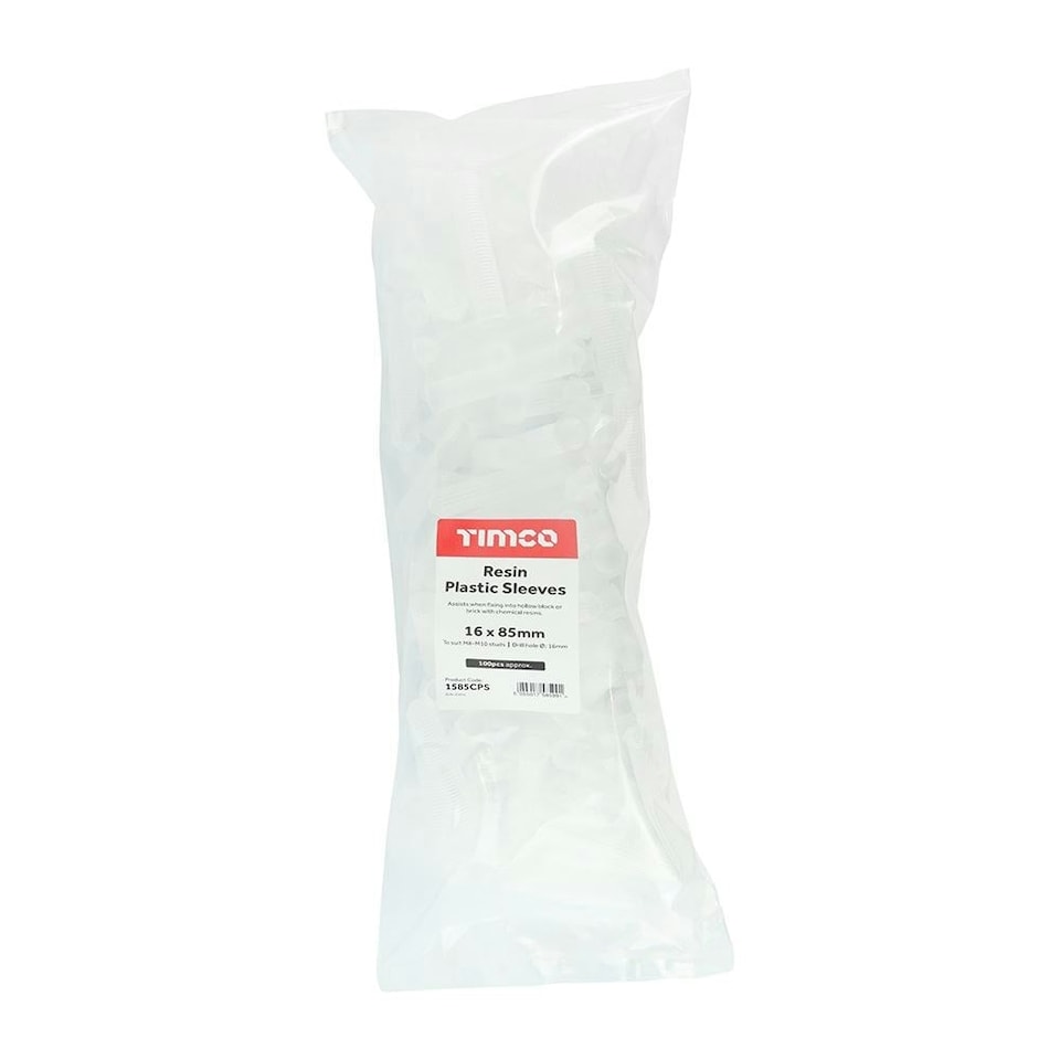 image 1 of Timco - Resin Plastic Sleeves (Size 16 x 85 - 100 Pieces)