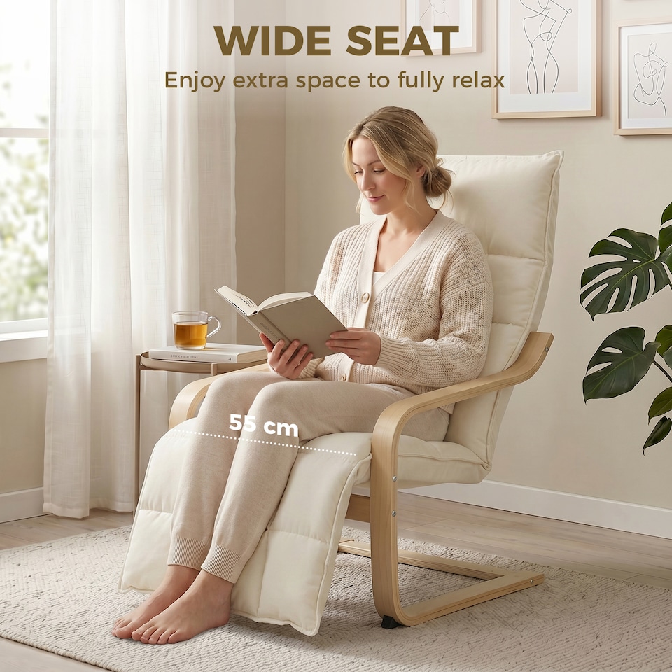 image 1 of HOMCOM Accent Chair, Leisure Lounge Chair Armchair with Footrest