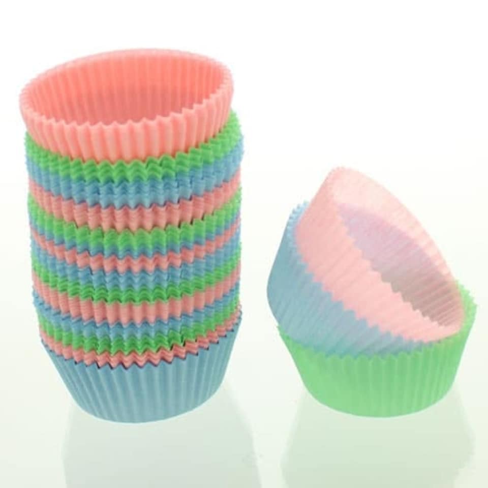 Assorted Pastel Colours Paper Cupcake Cases - Pack of 75