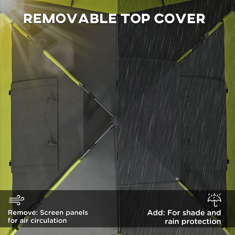 image 1 of Outsunny 3-4 Man Camping Tent Portable with Bag, Quick Setup, Dark Green