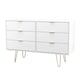 image 4 of Honshu 6 Drawer Wide Chest of Drawers in White Matt (Ready Assembled) | White | White Matt