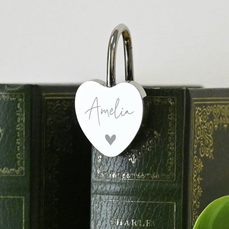 image 1 of Personalised Engraved Heart Bookmark
