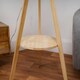 image 2 of ValueLights Morrigan Wicker Shade Wooden Tripod Floor Lamp Cream