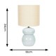 image 3 of ValueLights Kendal Natural Linen Drum Shade Blue Glazed Ceramic Table Lamp Blue