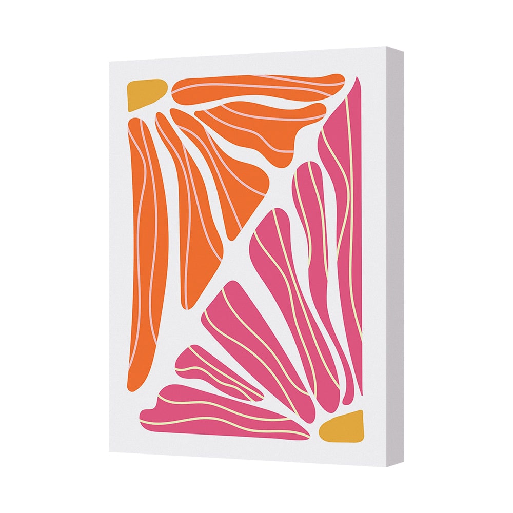 Abstract Canvas Art Print Orange Pink Contemporary Gallery Wrapped UK Made