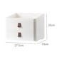 image 4 of Living and Home Desktop Plastic Drawer Storage Organizer, 2 Tier | White