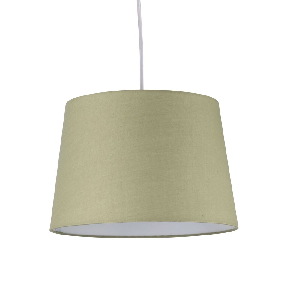 image 1 of Sage Green Cotton 28cm Taper Cylinder Pendant or Lamp Shade | Green | Medium | 1