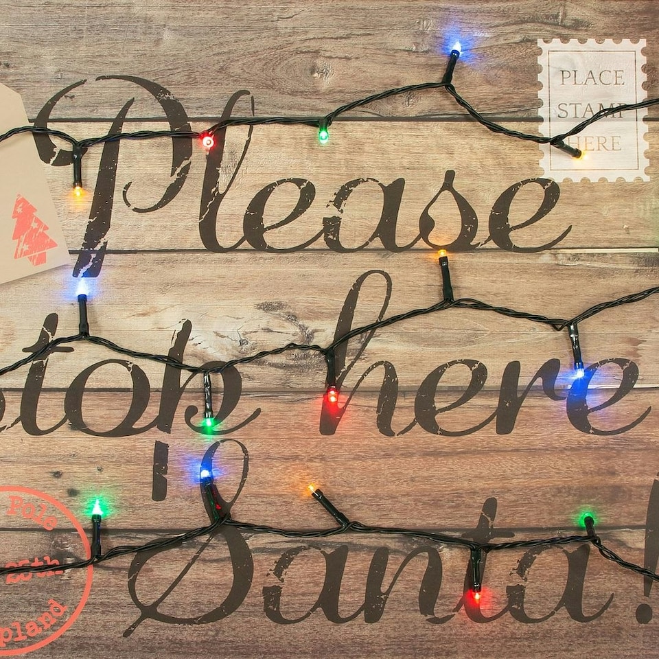 image 1 of Christmas Workshop 100 LED Battery Operated Timer Lights Multi