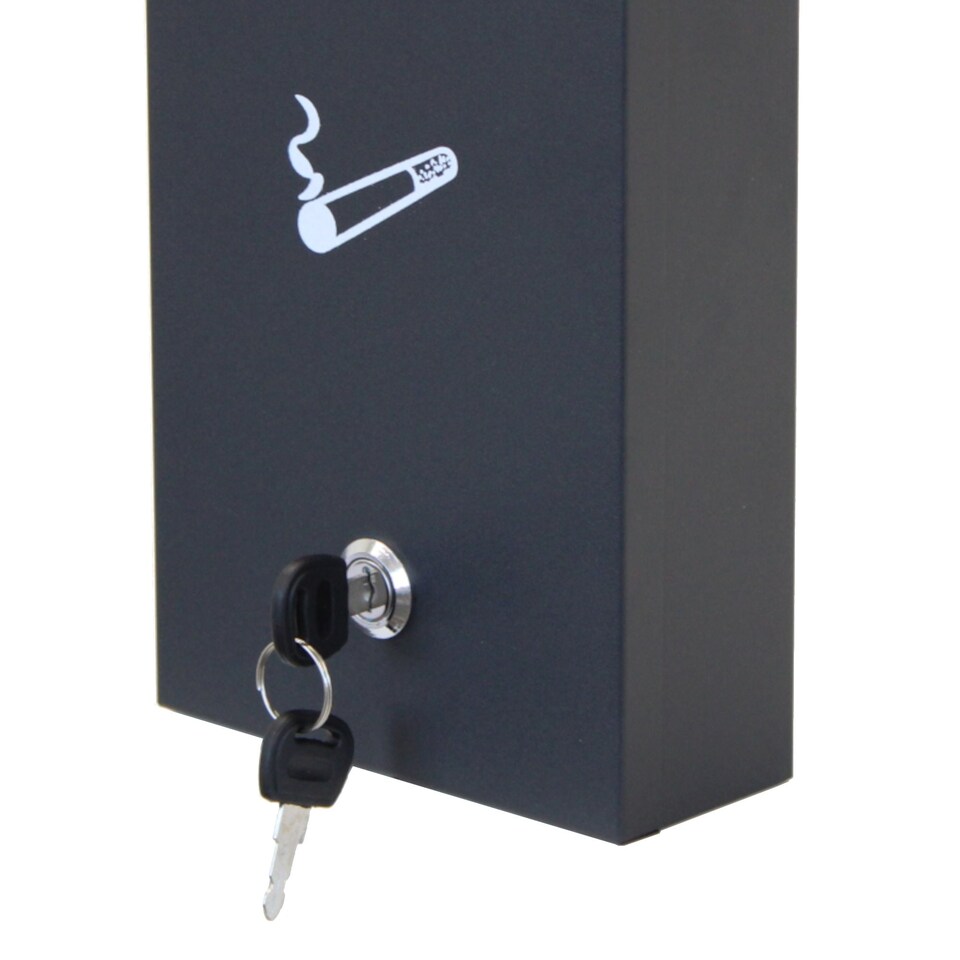 image 1 of Slim Wall Mounted Outdoor Pub Ashtray Ash Tray Cigarette Steel Bin