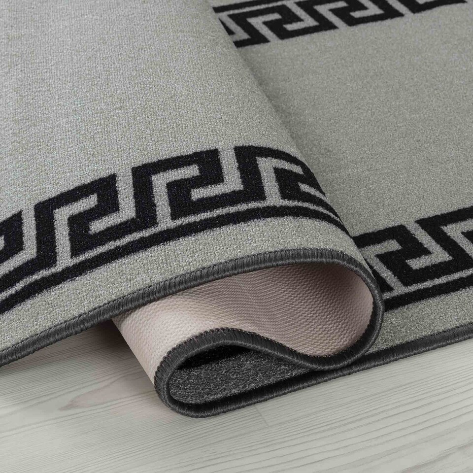 image 1 of Machine Washable Greek Key Design Anti Slip Doormats -