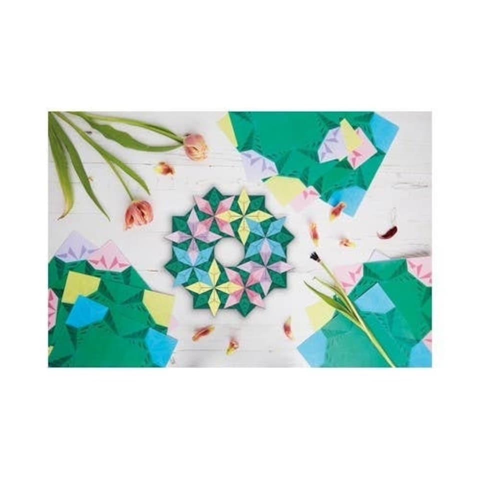 image 1 of Simply Make Origami Wreath, Spring, Single Craft Kit