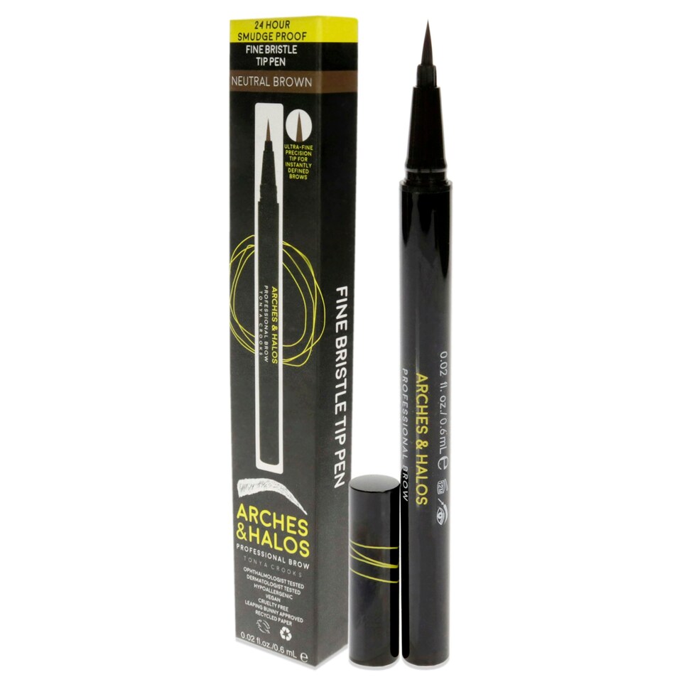 image 1 of Fine Bristle Tip Pen - Neutral Brown by Arches and Halos for Women - 0.02 oz Eyebrow Pen