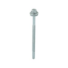 Timco - Metal Construction Heavy Section Screws - Hex - EPDM Washer - Self-Drilling - Exterior - Silver Organic (Size 5.5 x 100 - 100 Pieces)