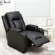 image 8 of Oscar Pushback Recliner Bonded Leather w Cupholders Chair Black | Black