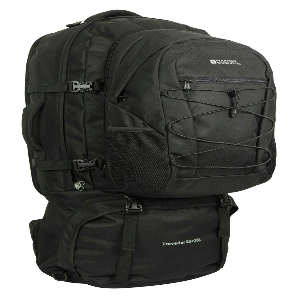 image 1 of Mountain Warehouse Traveller Rucksack Durable Hiking Travel Backpack - 80 L Black