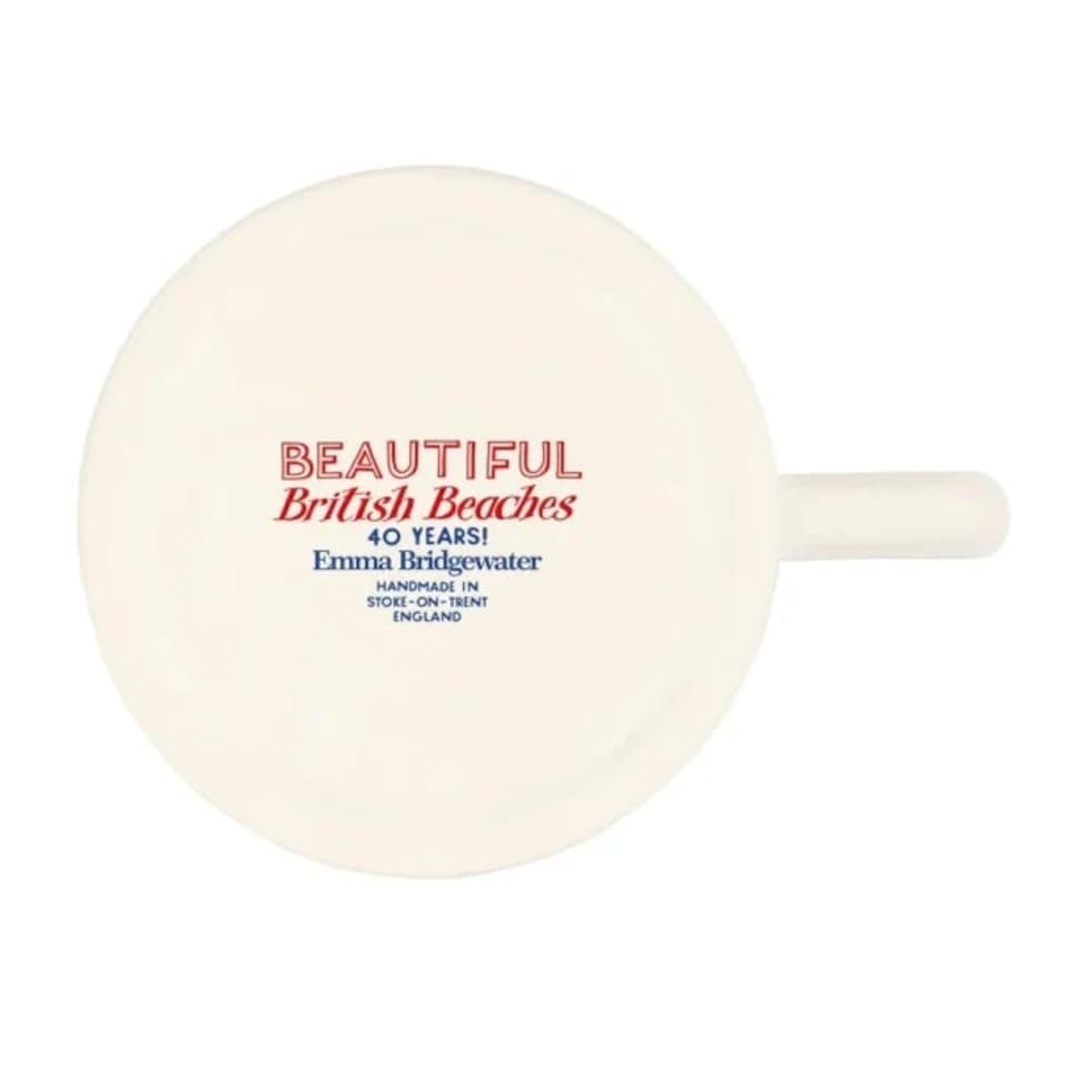 image 1 of Mug: 1 x 300ml Emma Bridgewater Red & Blue Toast Seaside, Half Pint Mug, Ceramic White