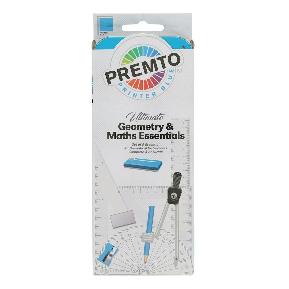 image 1 of 9 piece Printer Blue Maths Set By Premto