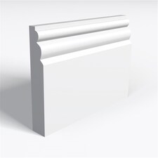 Pack of 5 (Total 5 Units) - Moisture Resistant MDF Primed Larches Skirting Board & Rebate - 25mm (T) x 119mm (H) x 4200mm (L)