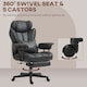 image 8 of HOMCOM Office Chair, Ergonomic Desk Chair with Foot Rest, Black Black