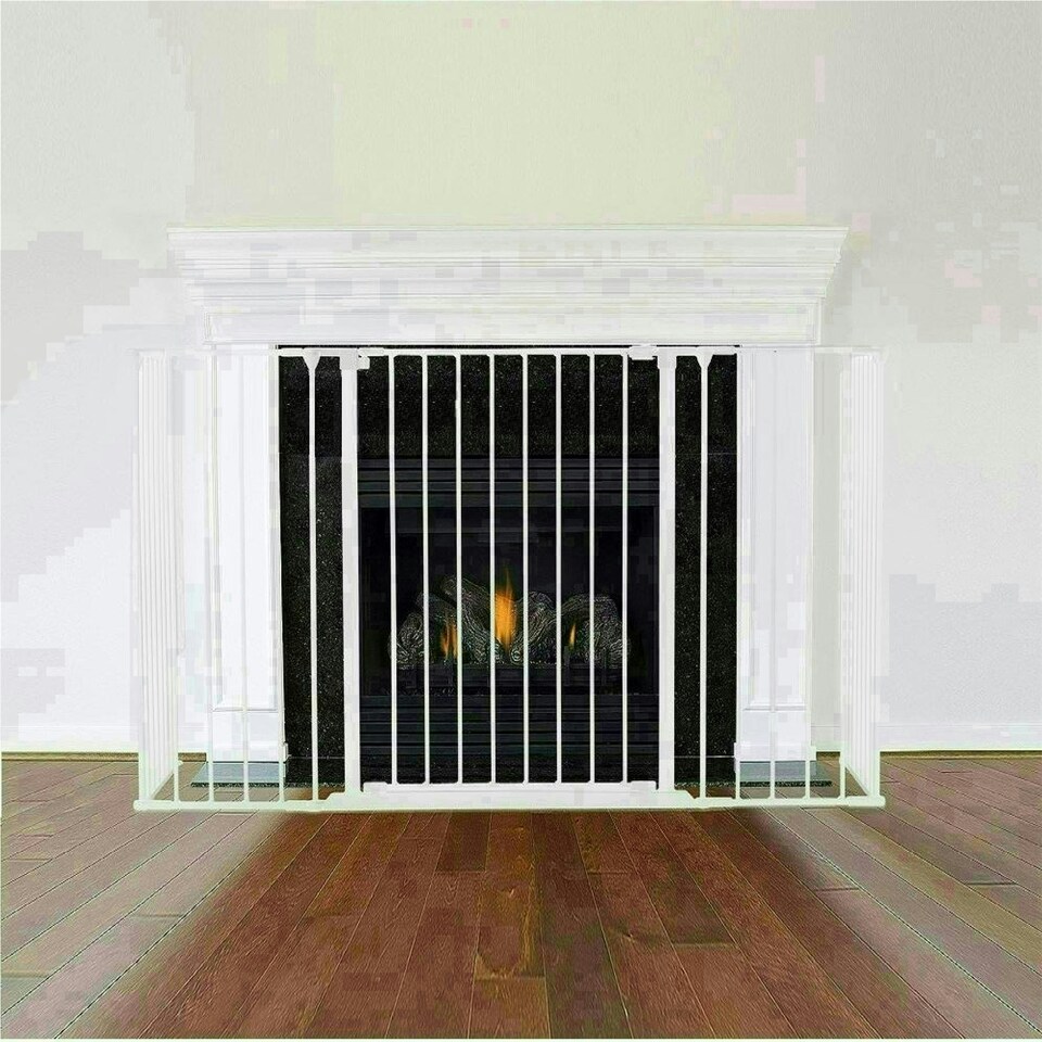 image 1 of Safetots Extra Tall Multi Panel Fire Surround, 51cm Deep x 72cm Wide, White, 105cm High, Baby and Toddler Fire Guard