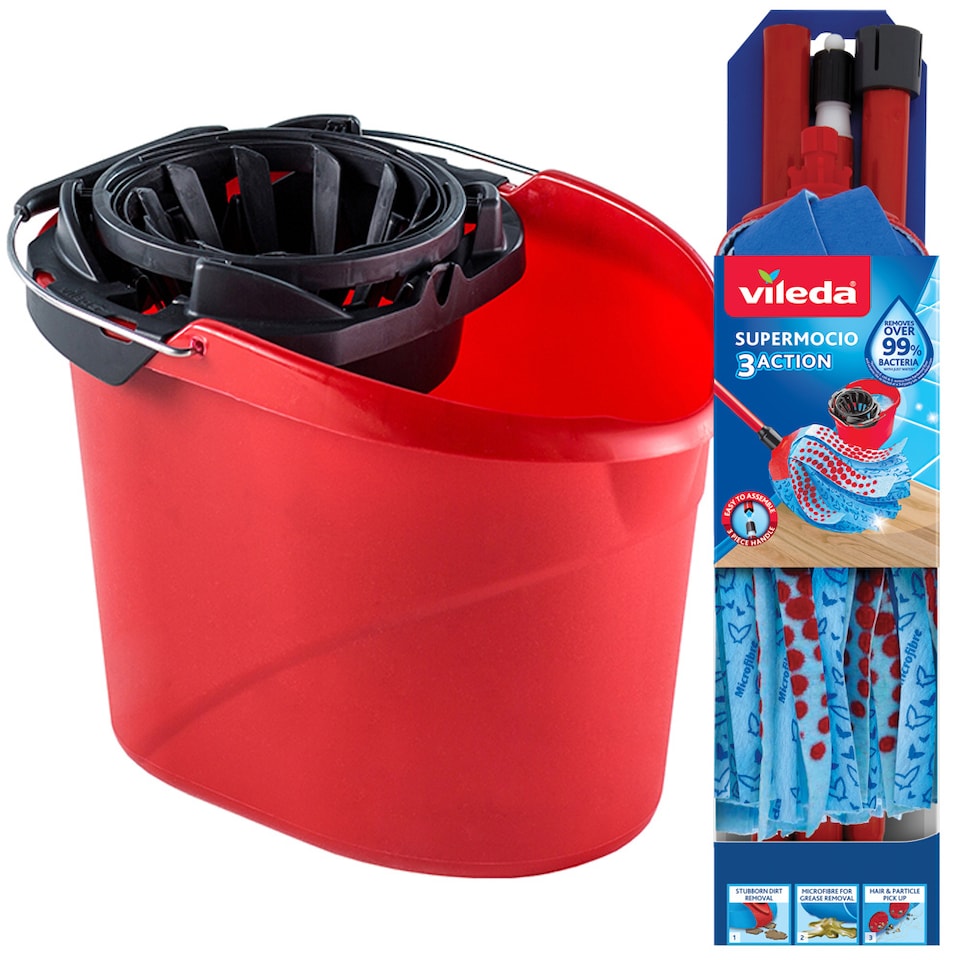 image 1 of Vileda SuperMocio COMPACT 3 Action Mop & Bucket BUNDLE SET