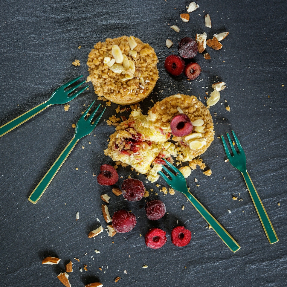 image 1 of Artesà Mini Serving Fork Set of 4 | Green