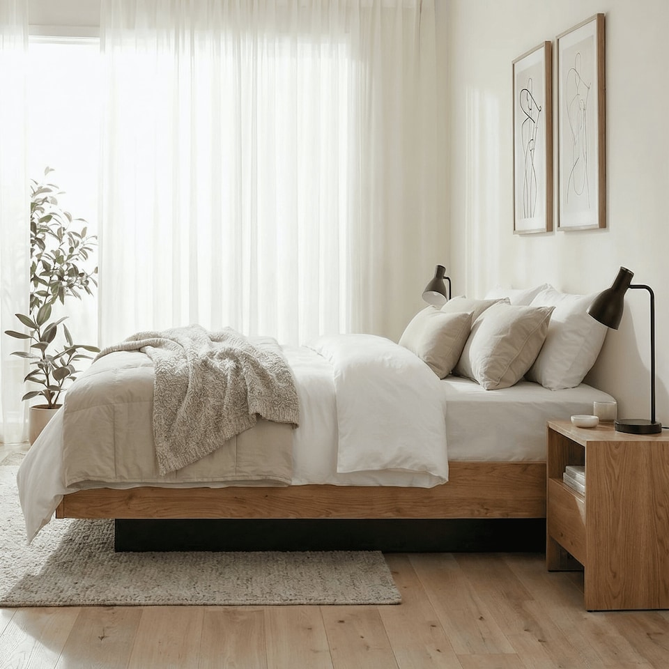 image 1 of Koping Double 4ft6 Gas Lift Ottoman Bed with Underbed Storage in Natural Pine